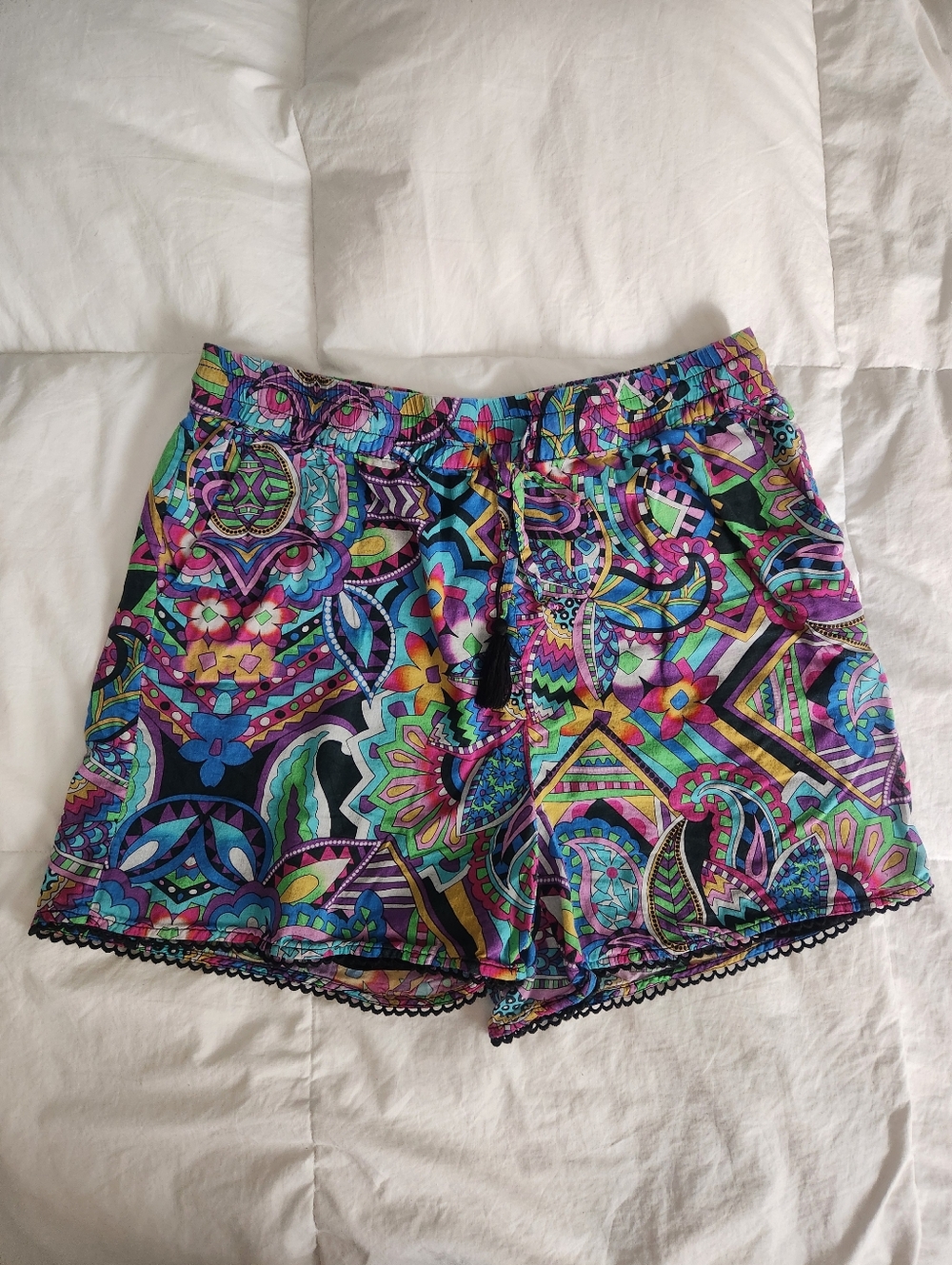 Johnny Was Demarne Shorts Size L Lined Colorful Summer Travel READ